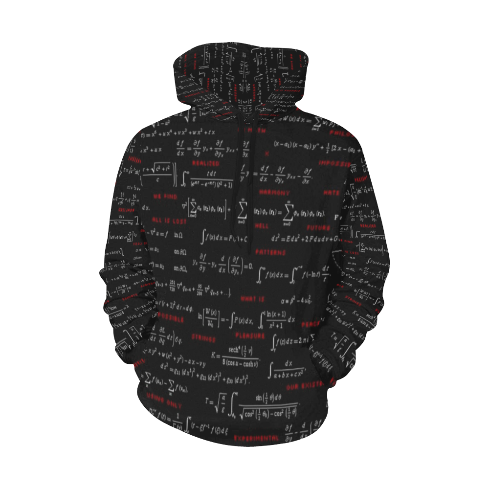 Quantum Genius Gamer Master Grunge All Over Print Hoodie for Men/Large Size (USA Size) (Model H13)