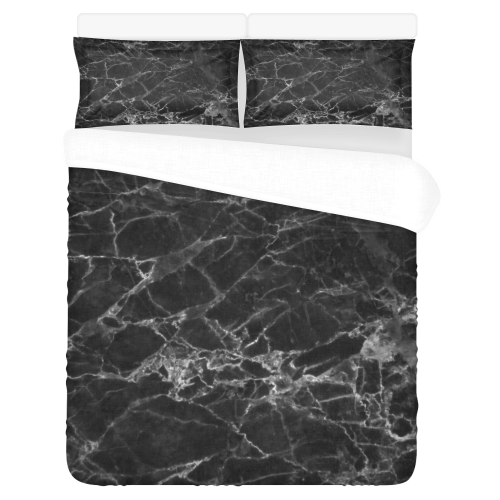 Marble Black Pattern 3-Piece Bedding Set