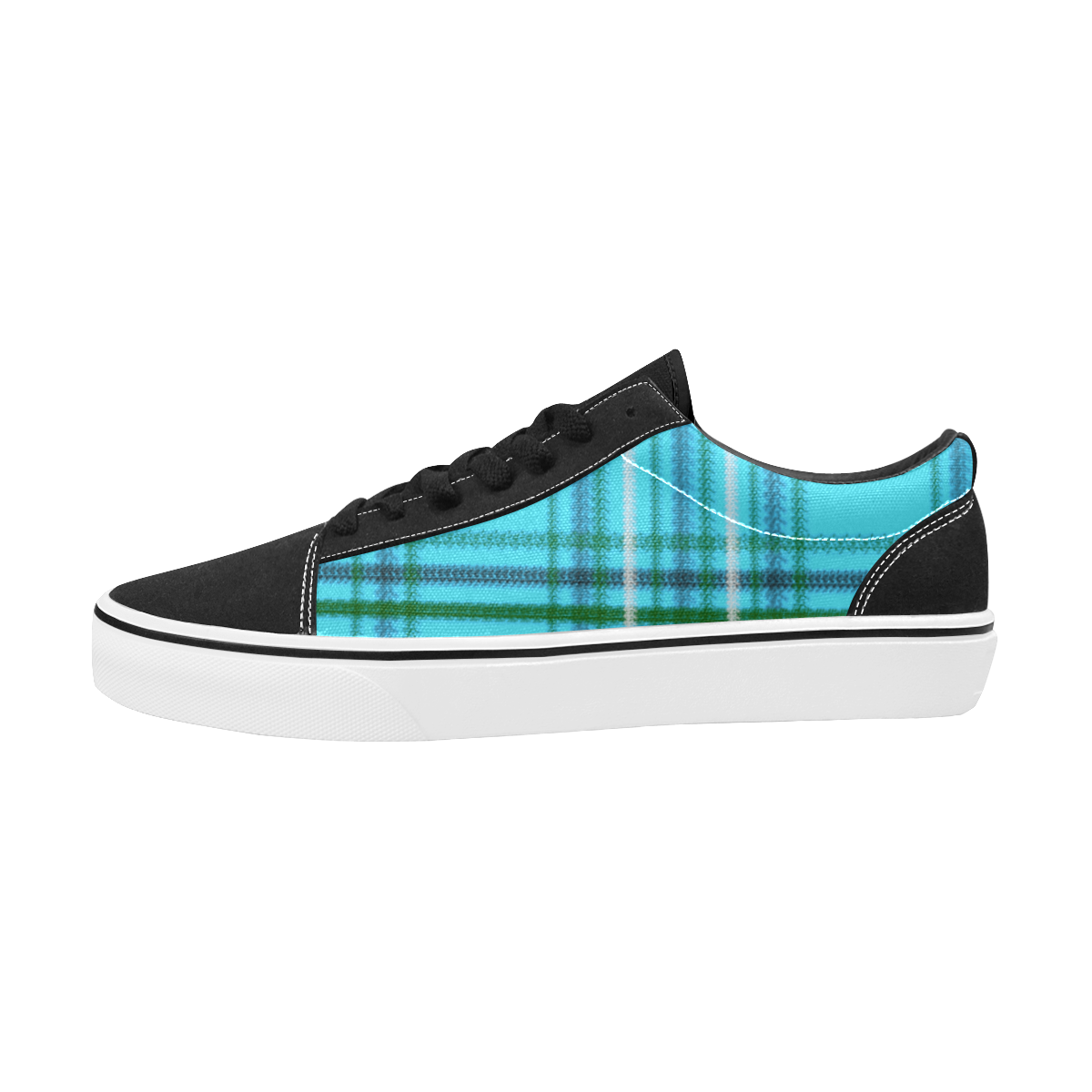 UGLY Tartan Acqua Men's Low Top Skateboarding Shoes (Model E001-2)