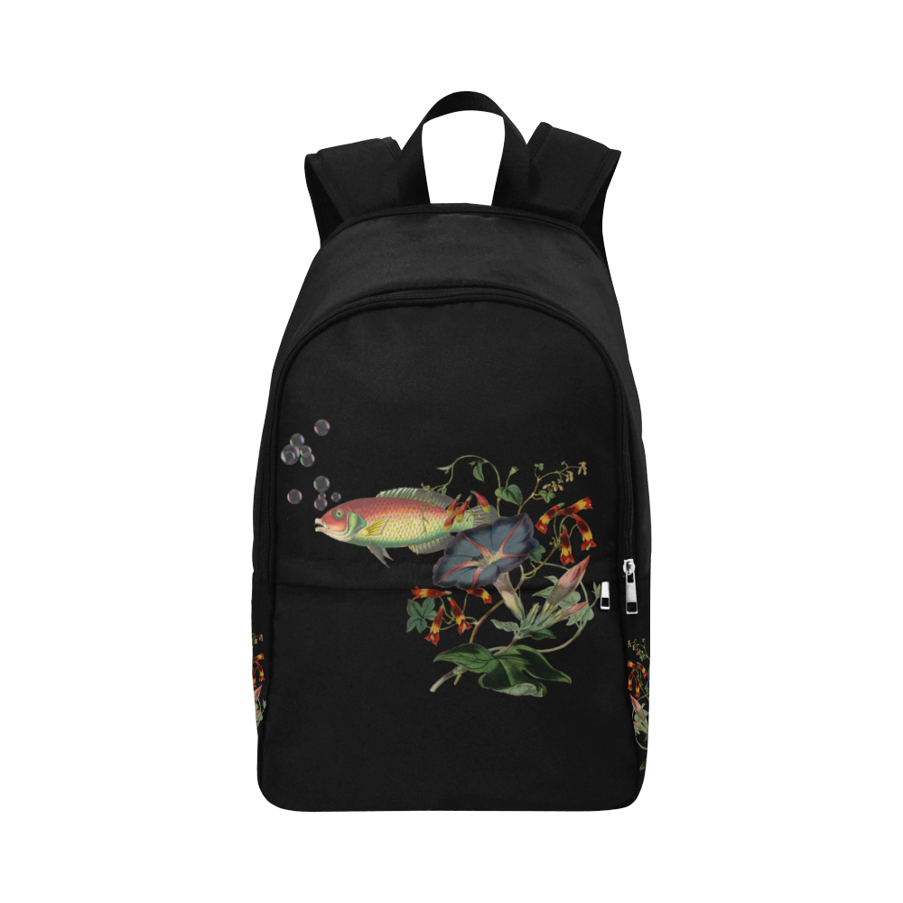 Fish With Flowers Surreal Fabric Backpack for Adult (Model 1659)