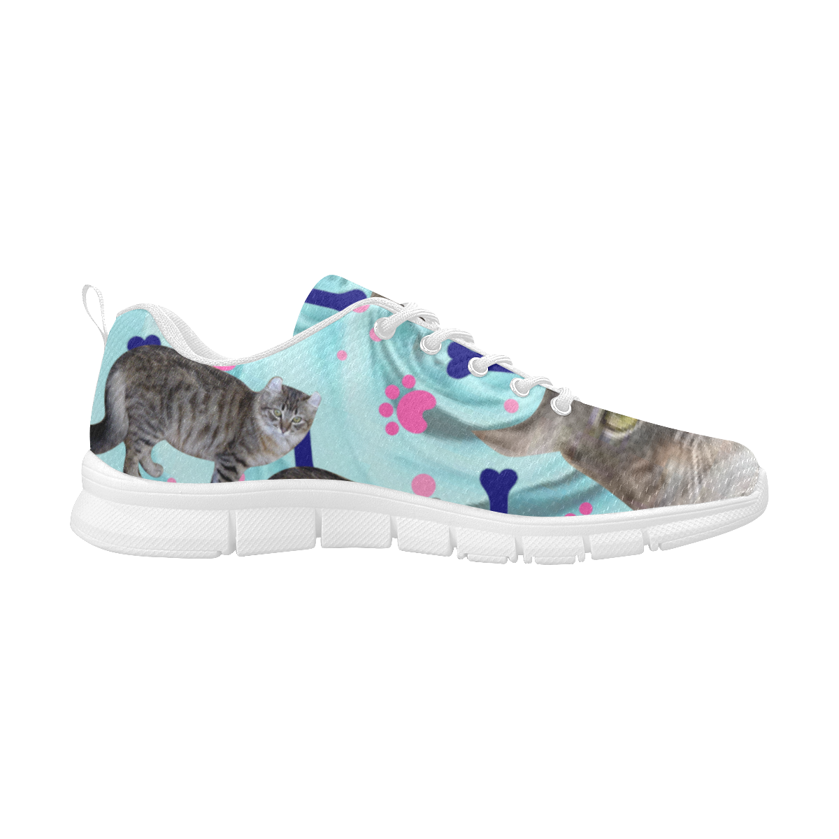 American Curl Cat Print Women's Breathable Running Shoes (Model 055)