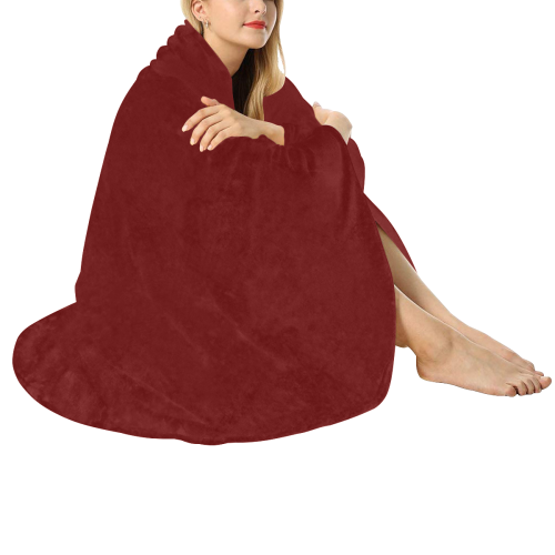 color blood red Circular Ultra-Soft Micro Fleece Blanket 60"