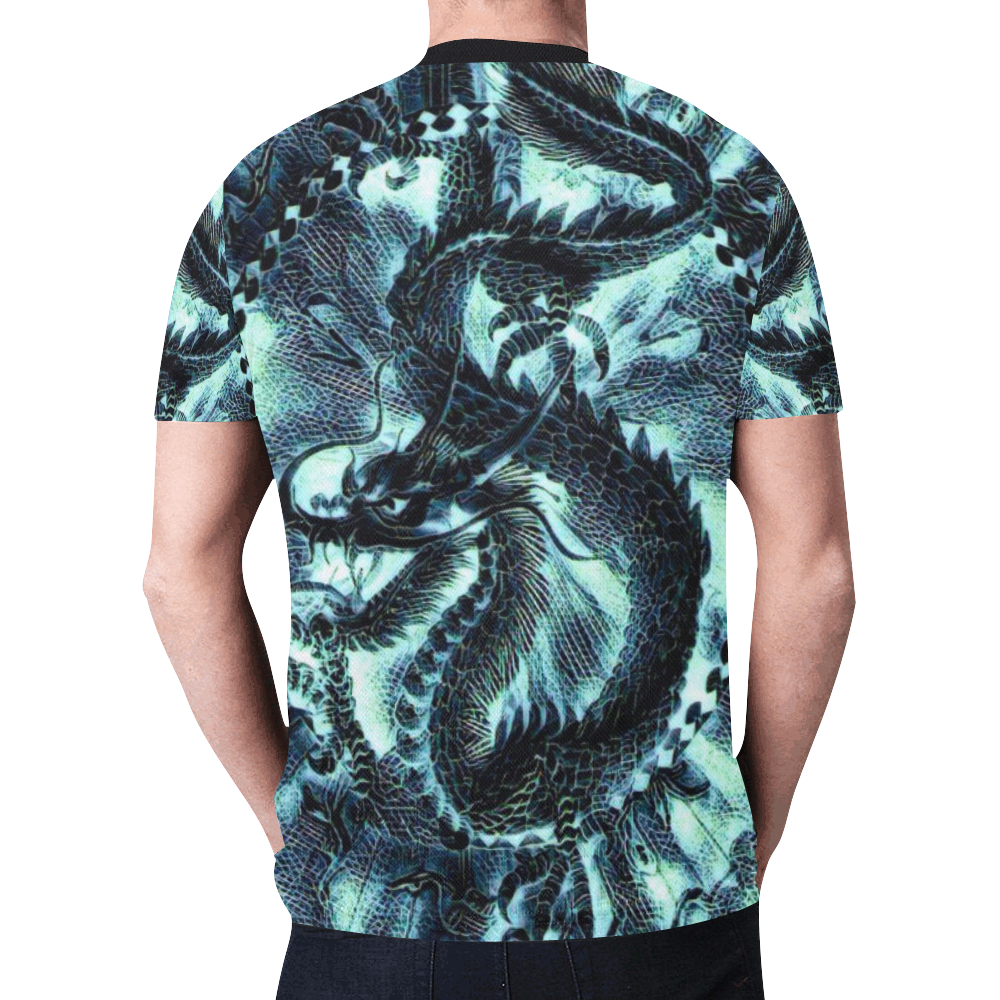 Awesome Chinese Dragon UV  Light Graphic New All Over Print T-shirt for Men (Model T45)