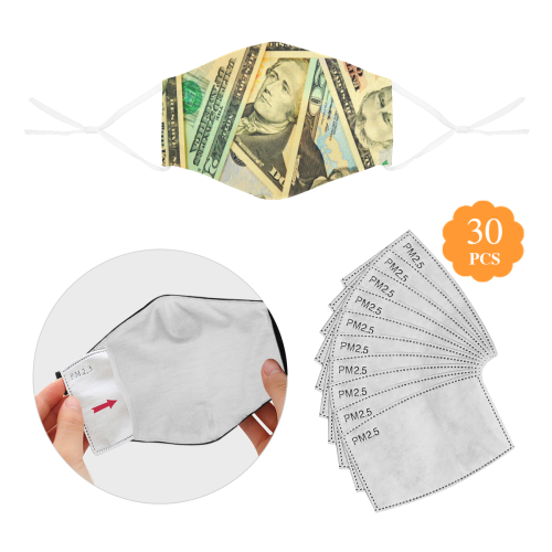 US DOLLARS 3D Mouth Mask with Drawstring (30 Filters Included) (Model M04) (Non-medical Products)