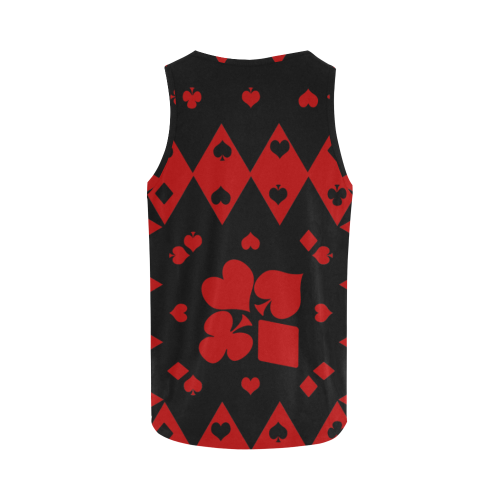 Black and Red Playing Card Shapes All Over Print Tank Top for Women (Model T43)