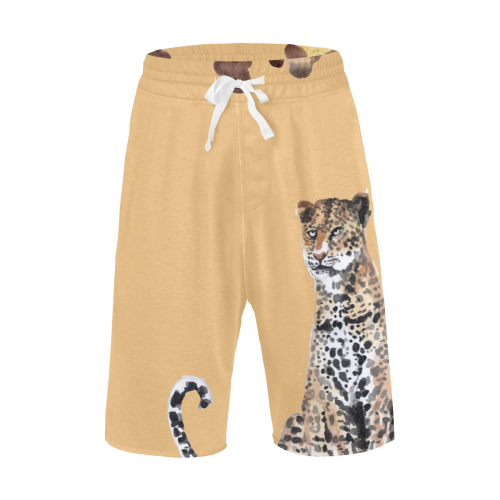 Rodger Leopard on Orange blossom Men's All Over Print Casual Shorts (Model L23)