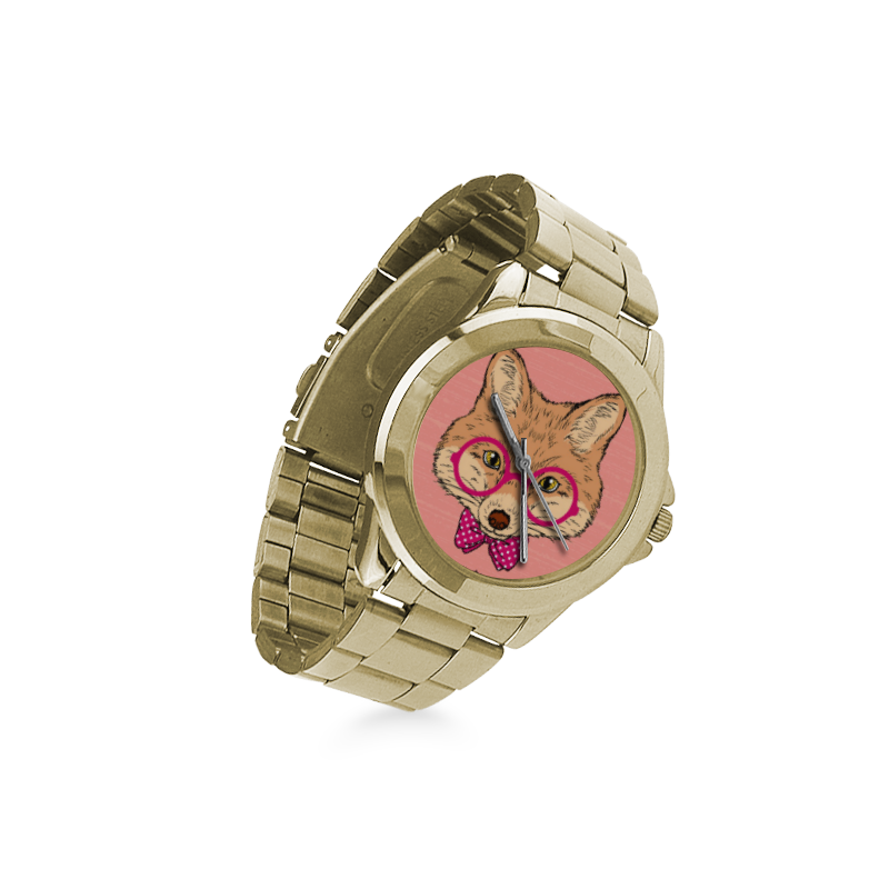 Nerdy fox golden rim watch Custom Gilt Watch(Model 101)
