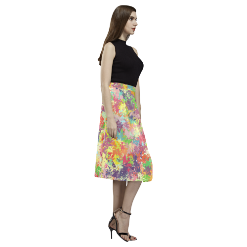 colorful pattern Aoede Crepe Skirt (Model D16)