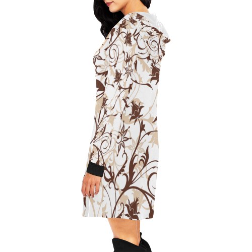 plants and flowers All Over Print Hoodie Mini Dress (Model H27)