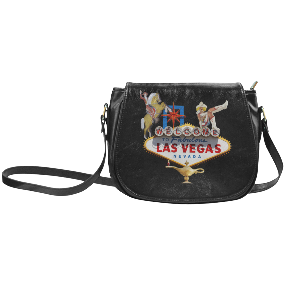 Las Vegas Welcome Sign Classic Saddle Bag/Small (Model 1648)
