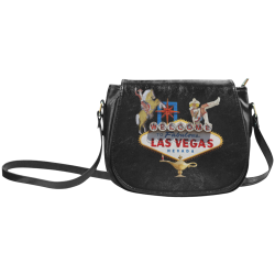 Las Vegas Welcome Sign Classic Saddle Bag/Small (Model 1648)