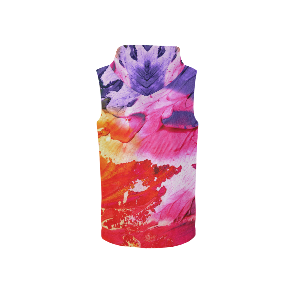 Red purple paint All Over Print Sleeveless Zip Up Hoodie for Women (Model H16)