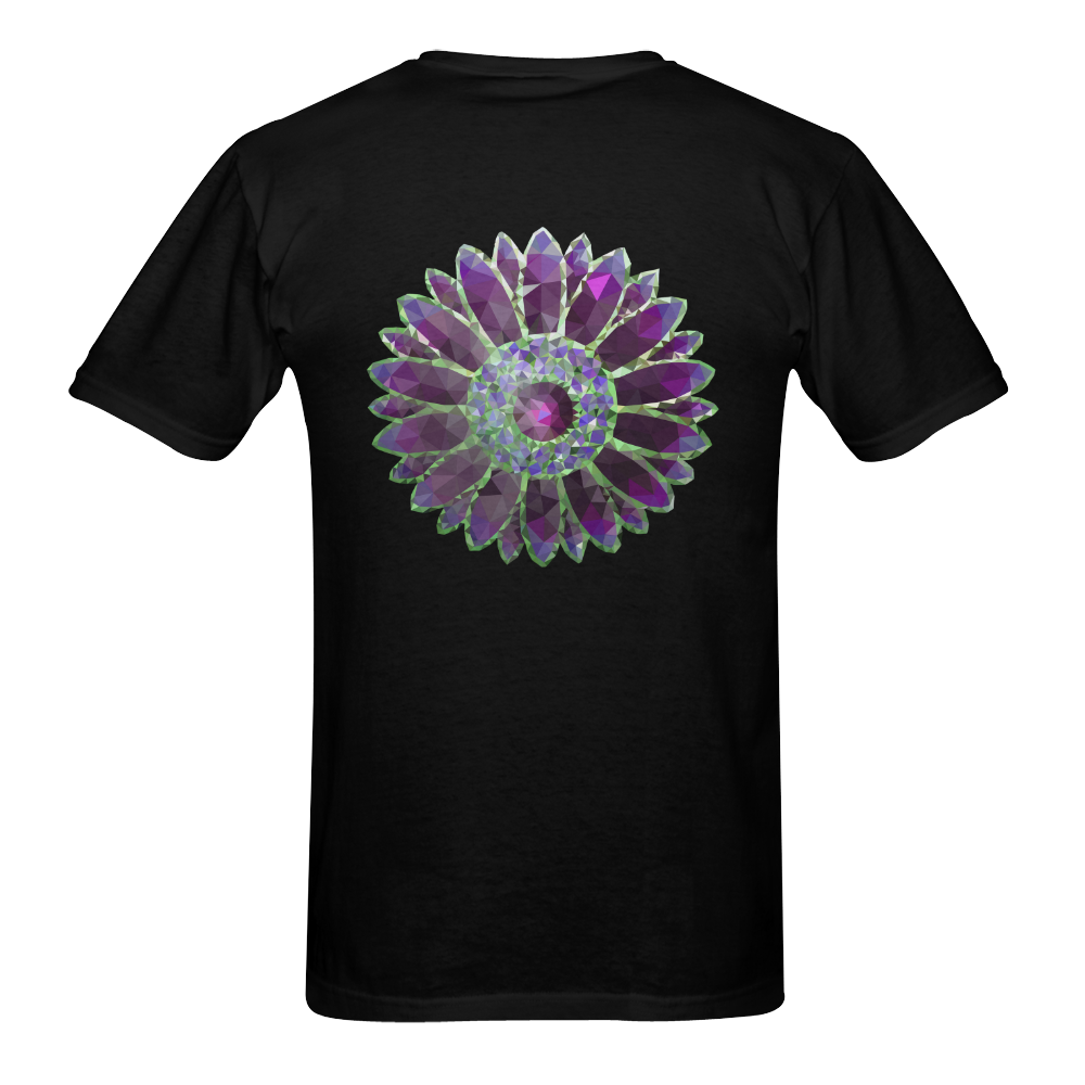 Purple, Violet Mosaic Flower Men's T-Shirt in USA Size (Two Sides Printing)