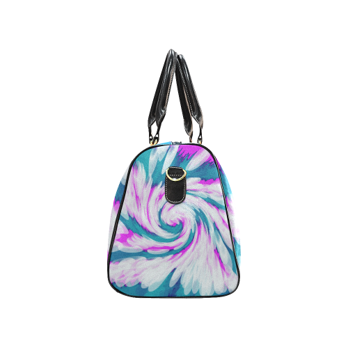 Turquoise Pink Tie Dye Swirl Abstract New Waterproof Travel Bag/Small (Model 1639)
