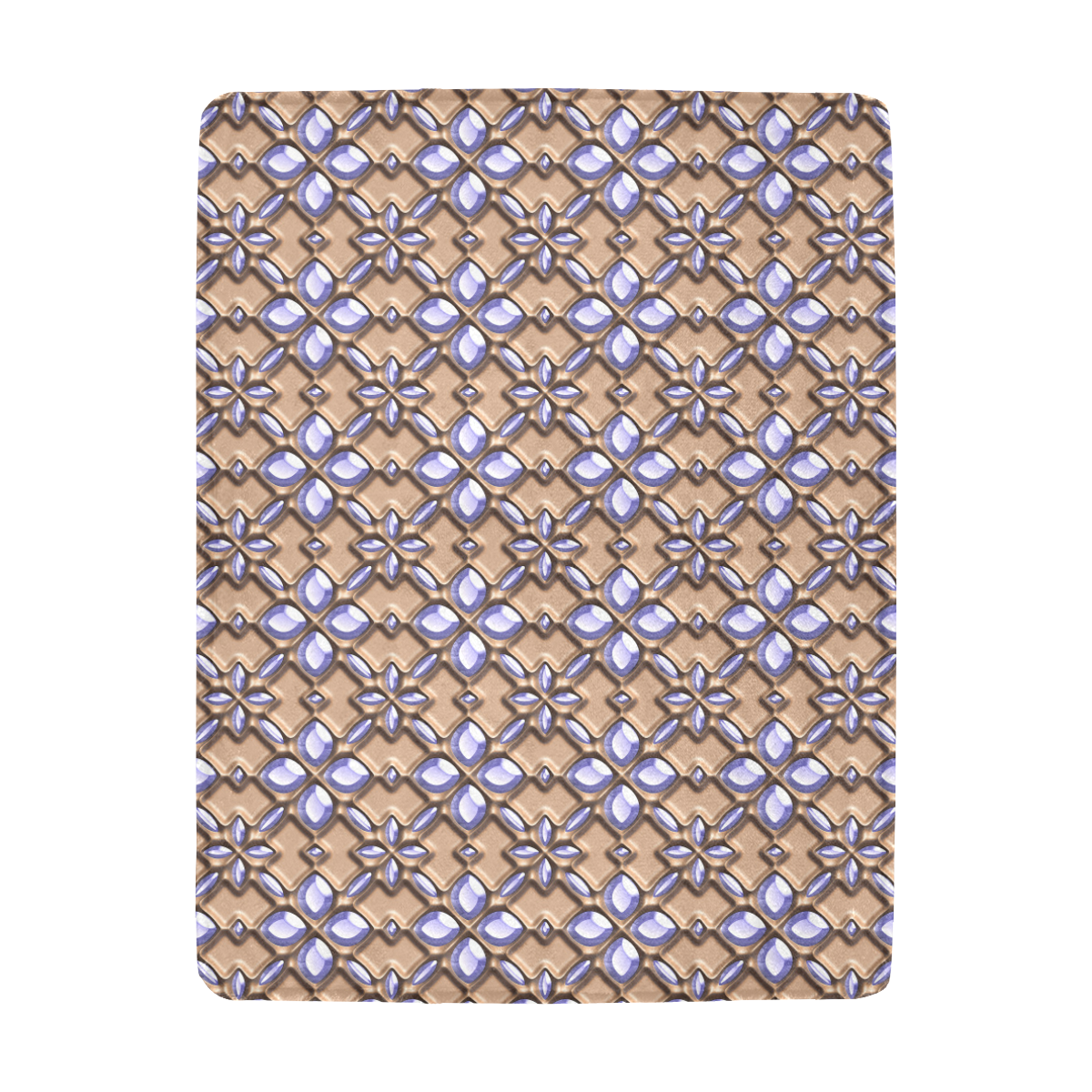 Blue glass pattern in brown background. Ultra-Soft Micro Fleece Blanket 43''x56''
