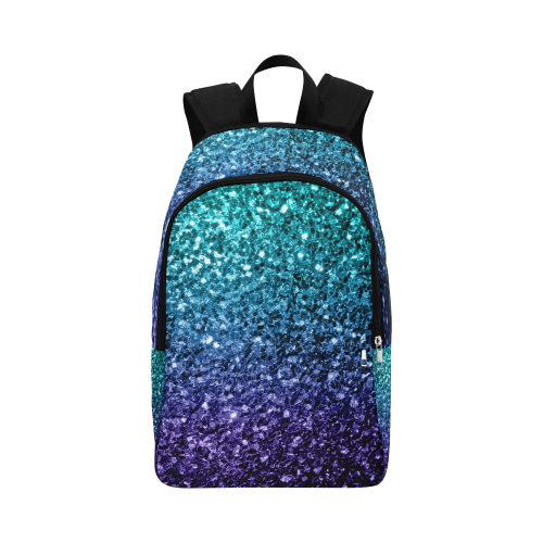 Beautiful Aqua blue Ombre glitter sparkles Fabric Backpack for Adult (Model 1659)