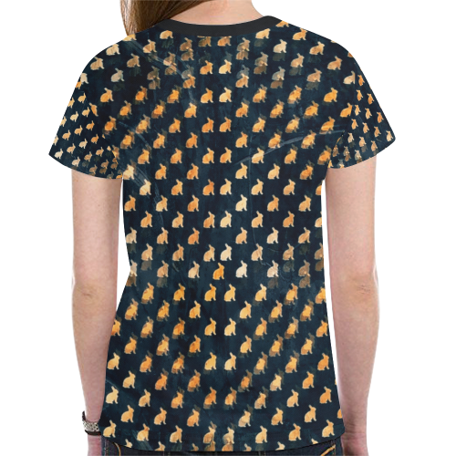 Bunny Pattern by K.Merske New All Over Print T-shirt for Women (Model T45)
