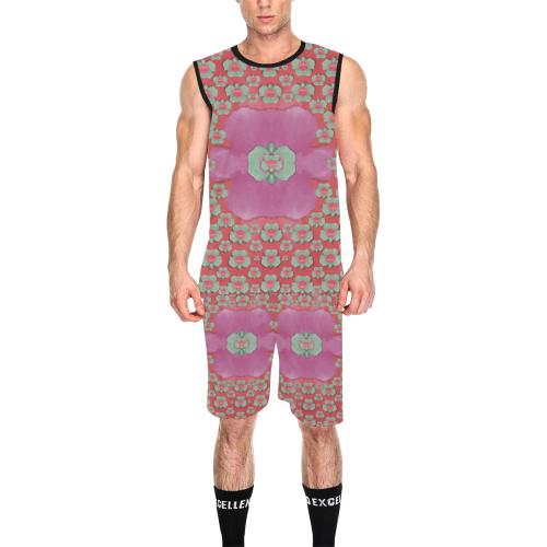 fantasy flowers in everything All Over Print Basketball Uniform
