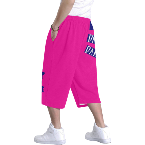 Break Dancing Blue on  Pink Men's All Over Print Baggy Shorts (Model L37)