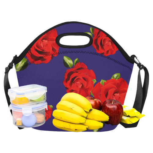 Fairlings Delight's Floral Luxury Collection- Red Rose Neoprene Lunch Bag/Large 53086a12 Neoprene Lunch Bag/Large (Model 1669)