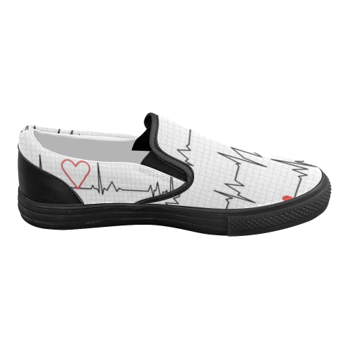 Ekg Women's Slip-on Canvas Shoes (Model 019)