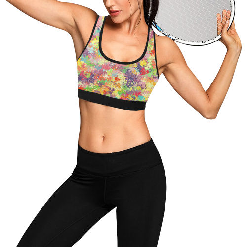 colorful pattern Women's All Over Print Sports Bra (Model T52)