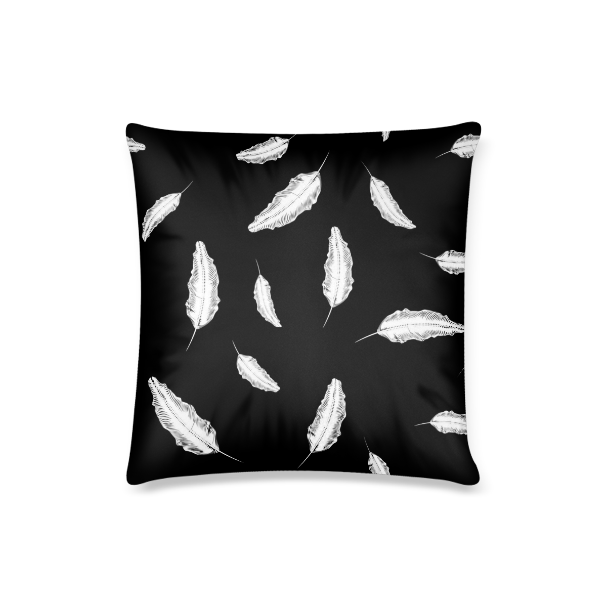 White Feathers Custom Pillow Case 16"x16"  (One Side Printing) No Zipper
