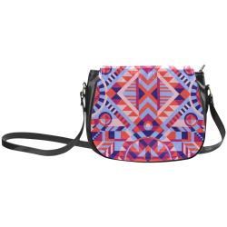 Modern Geometric Pattern Classic Saddle Bag/Small (Model 1648)