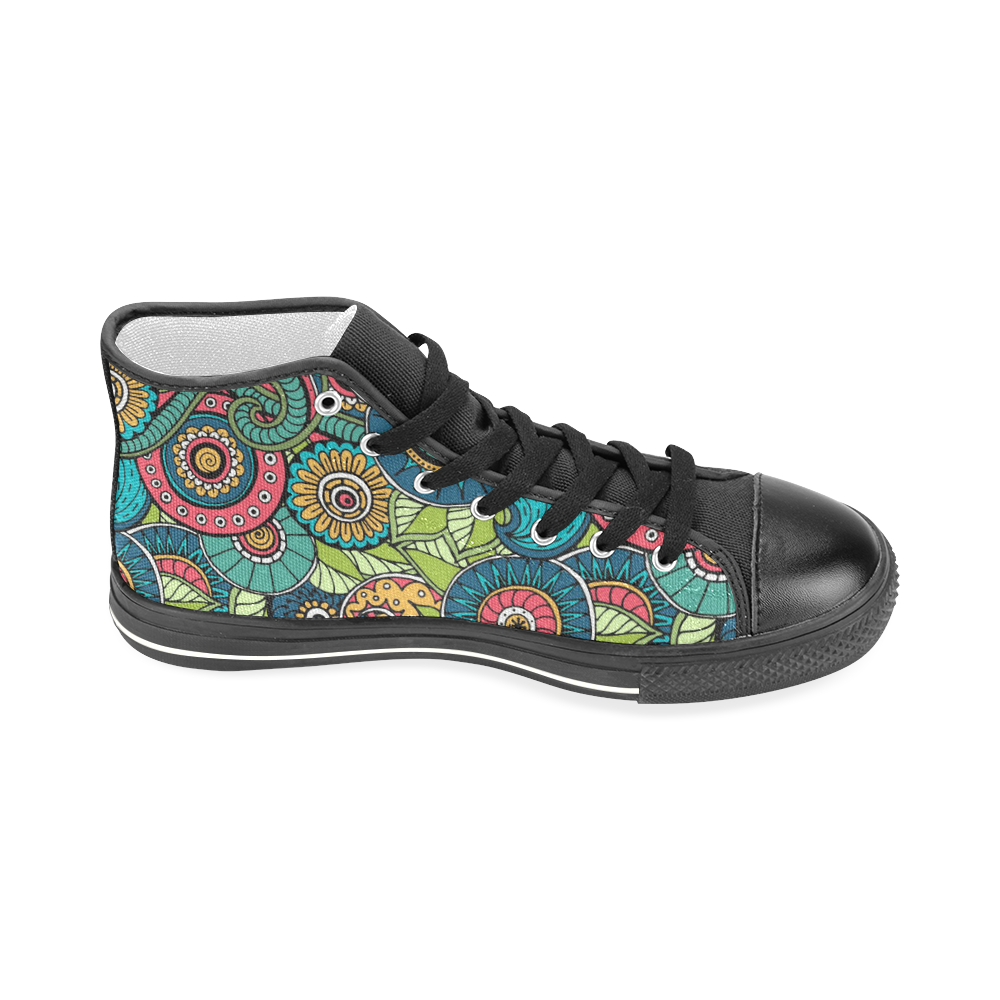 Mandala Pattern Men’s Classic High Top Canvas Shoes (Model 017)