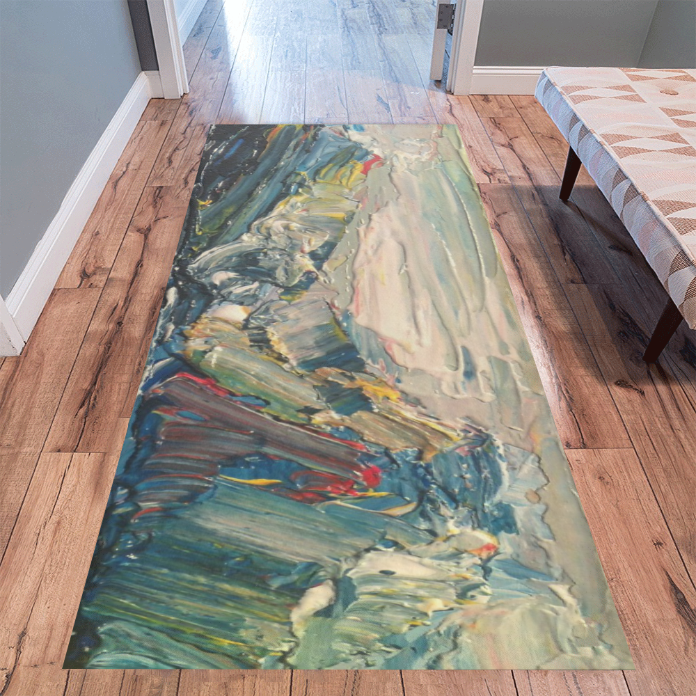 Mountains painting Area Rug 9'6''x3'3''