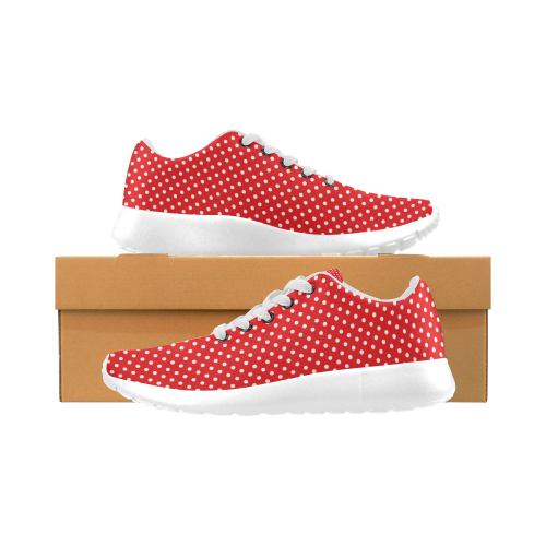 Red polka dots Kid's Running Shoes (Model 020)