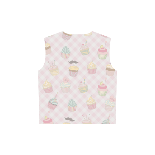 Cupcakes All Over Print Sleeveless Hoodie for Women (Model H15)