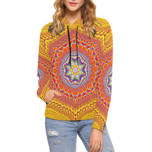 Face to Face All Over Print Hoodie for Women (USA Size) (Model H13)