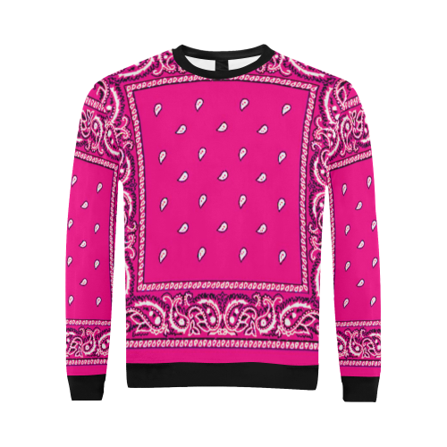 KERCHIEF PATTERN PINK All Over Print Crewneck Sweatshirt for Men/Large (Model H18)