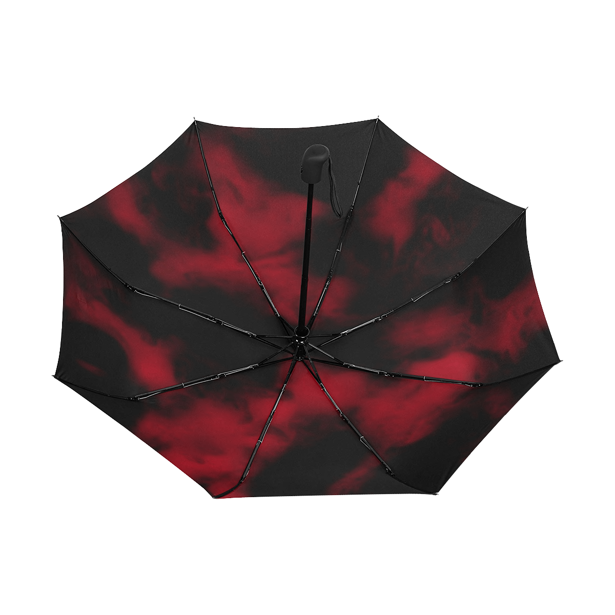 Volcanic Bottom - black red puffy smoke abstract diy personalize Anti-UV Auto-Foldable Umbrella (Underside Printing) (U06)