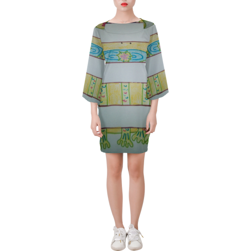 Illusion Bell Sleeve Dress (Model D52)