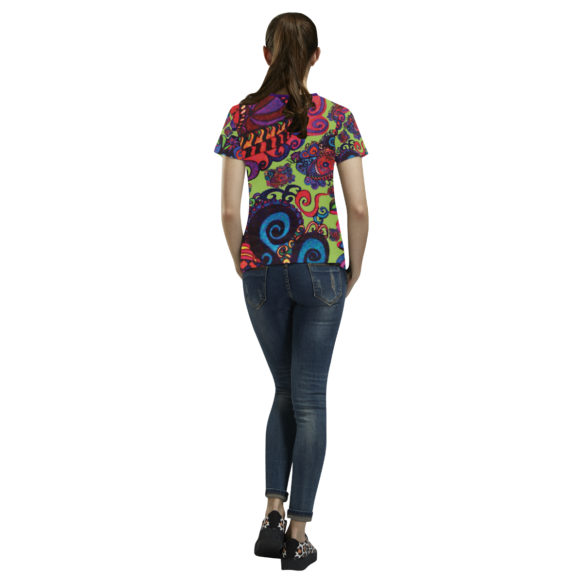 Your Paisley Eyes by Aleta All Over Print T-shirt for Women/Large Size (USA Size) (Model T40)