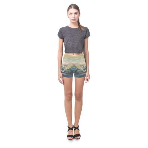 Mountains painting Briseis Skinny Shorts (Model L04)