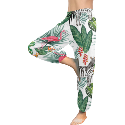 Awesome Flamingo And Zebra Women's All Over Print Harem Pants (Model L18)