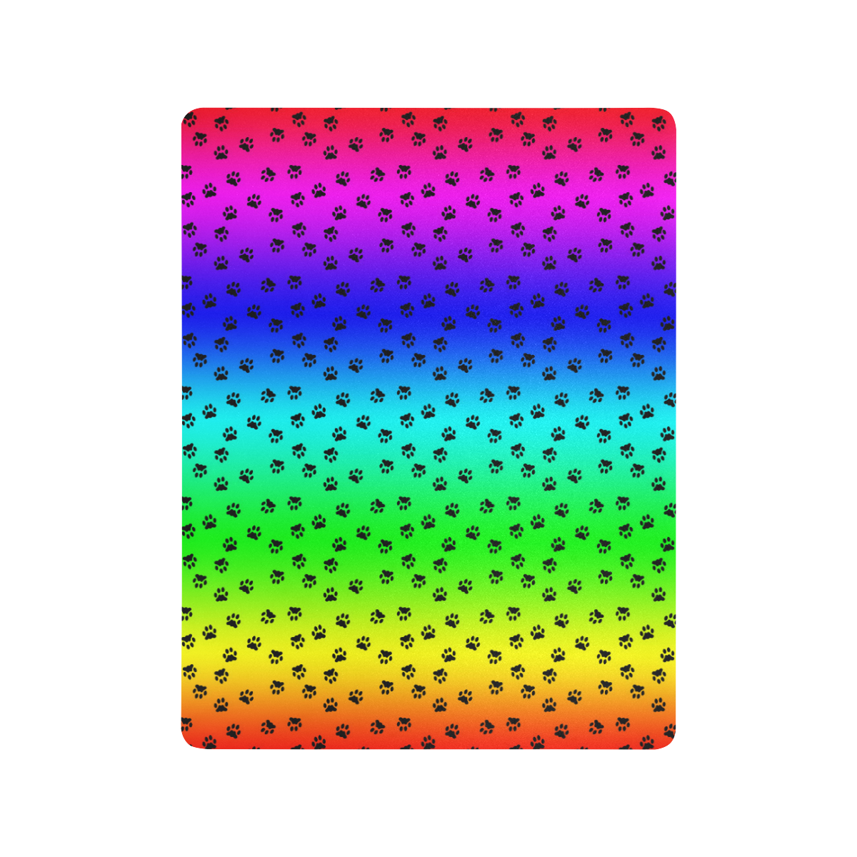rainbow with black paws Mousepad 18"x14"
