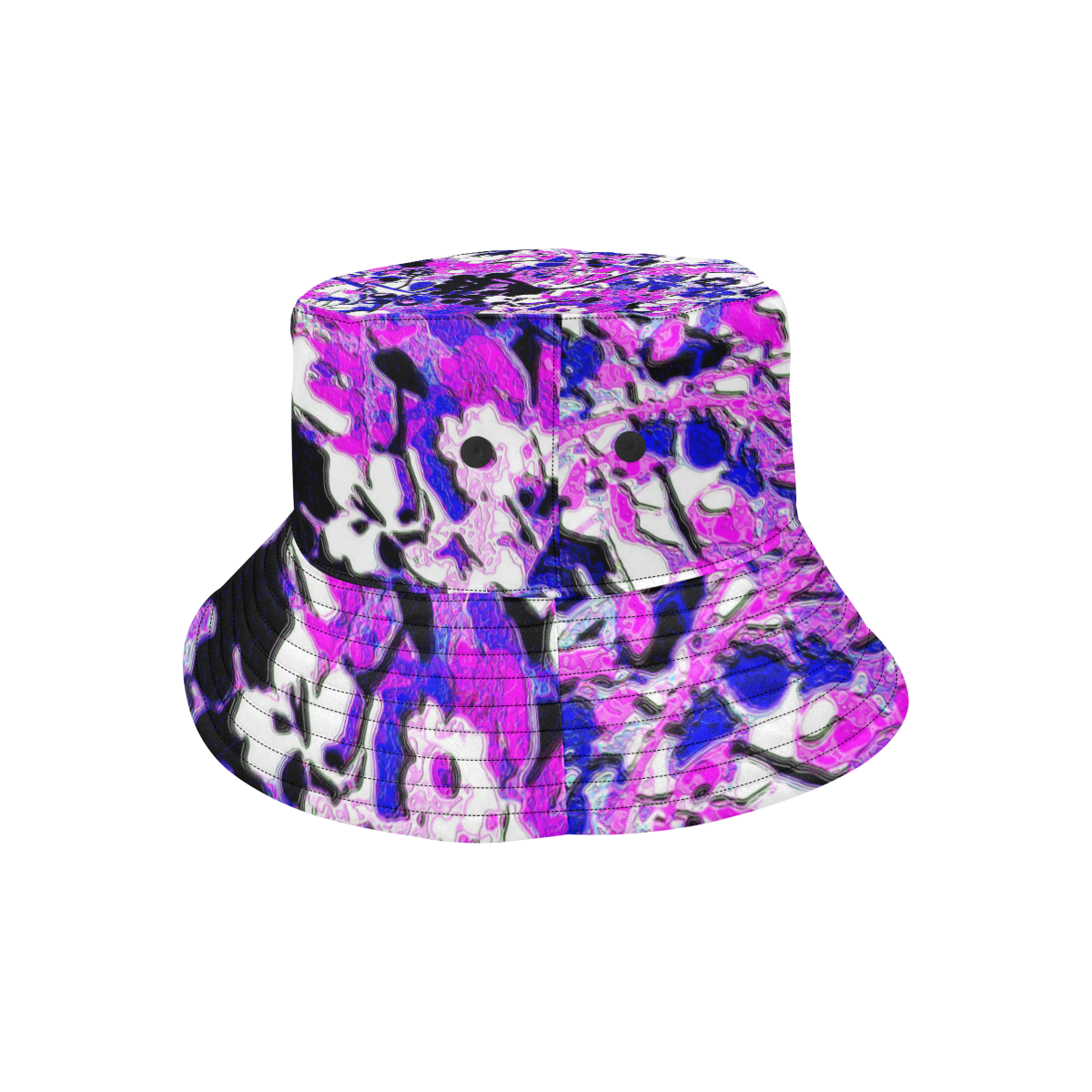 floral abstract in blue, purple and pink All Over Print Bucket Hat