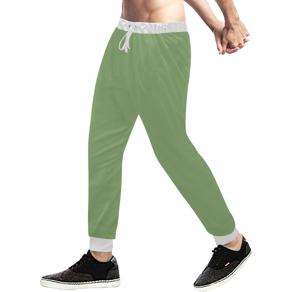 color asparagus Men's All Over Print Sweatpants (Model L11)