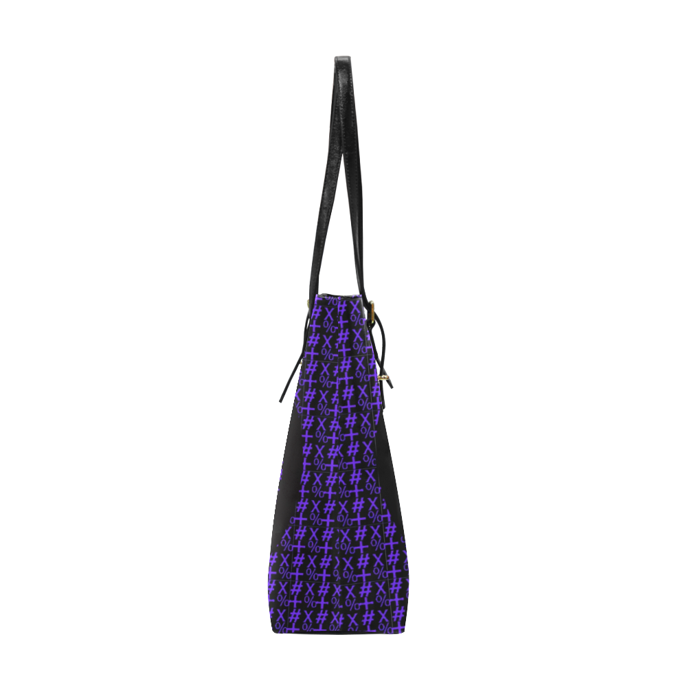 NUMBERS Collection Symbols Circle + x Purple Euramerican Tote Bag/Small (Model 1655)