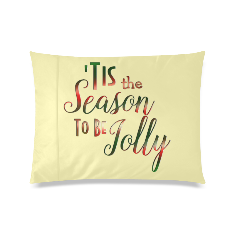 Christmas 'Tis The Season on Yellow Custom Zippered Pillow Case 20"x26"(Twin Sides)