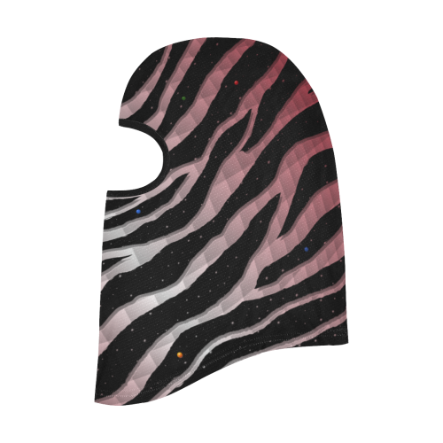 Ripped SpaceTime Stripes - Burgundy/White All Over Print Balaclava