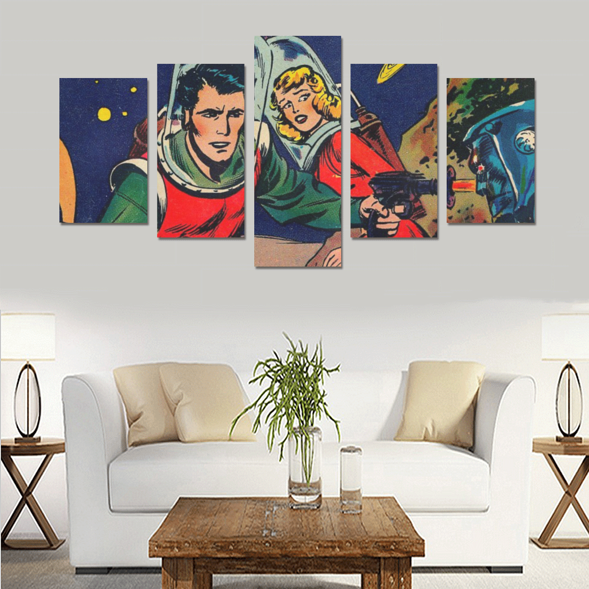 Battle in Space Canvas Print Sets C (No Frame)