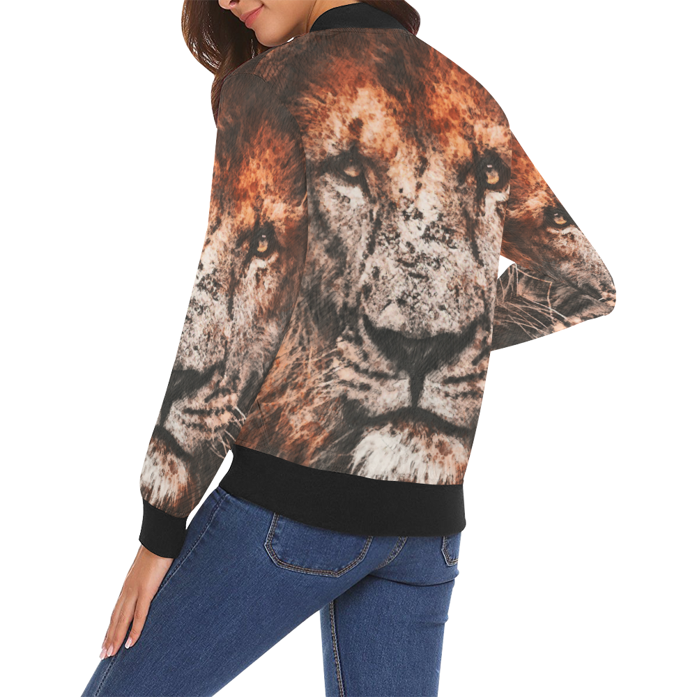 lion jbjart #lion All Over Print Bomber Jacket for Women (Model H19)
