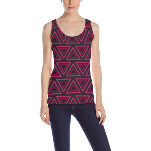 Tribal Ethnic Triangles All Over Print Tank Top for Women (Model T43)