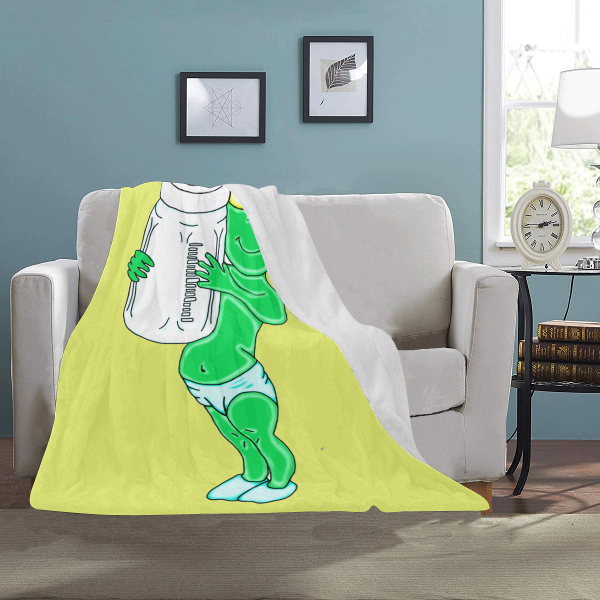 Alien Baby Boy Yellow Ultra-Soft Micro Fleece Blanket 40"x50"