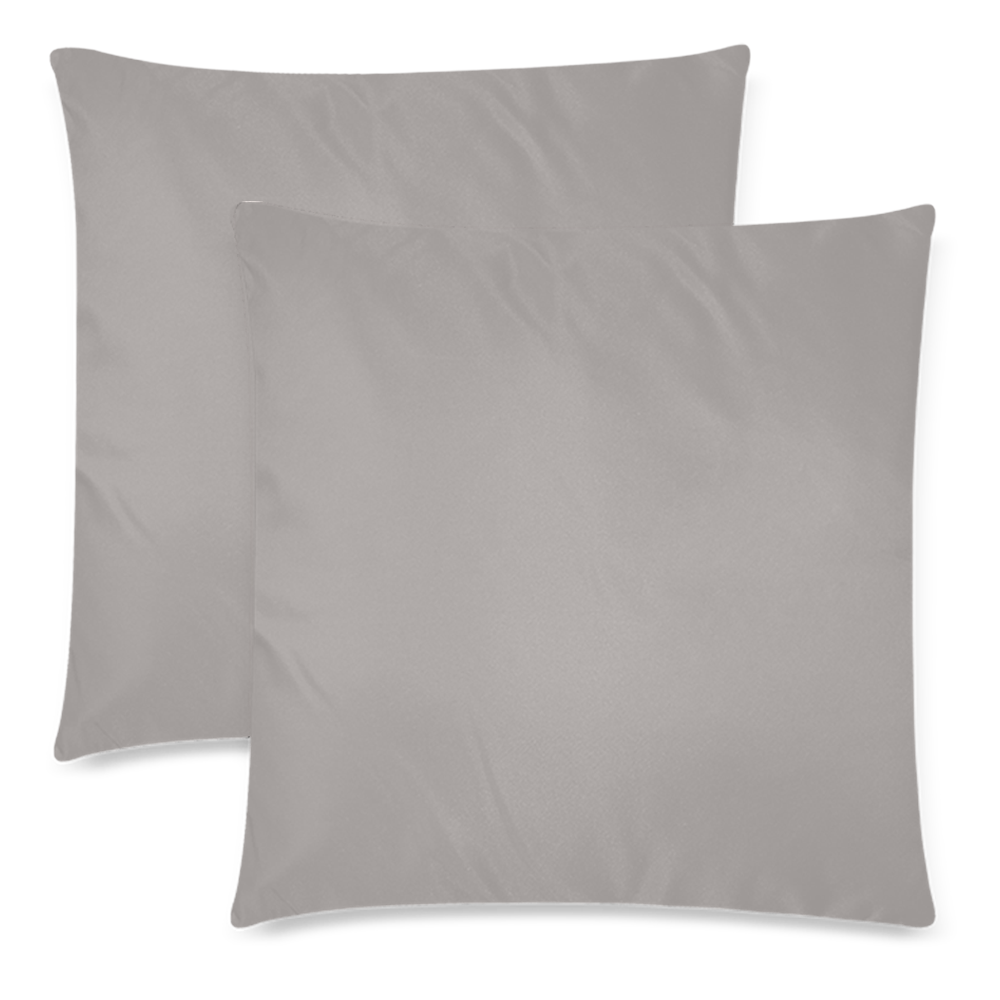 Ash Custom Zippered Pillow Cases 18"x 18" (Twin Sides) (Set of 2)